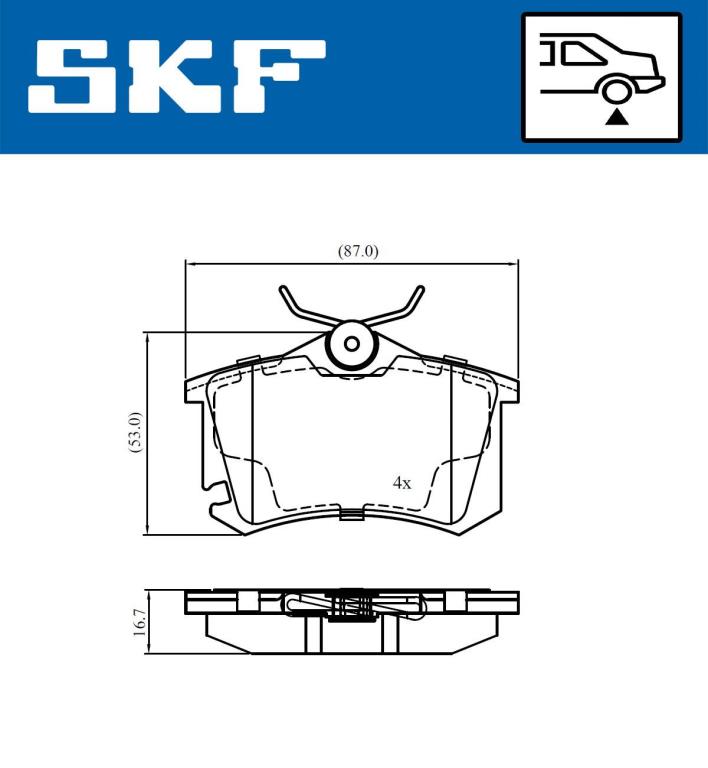 Jogo de 4 pastilhas de travão SKF ref. VKBP 90694